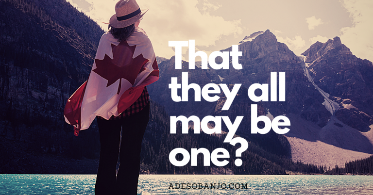 That they all may be one?