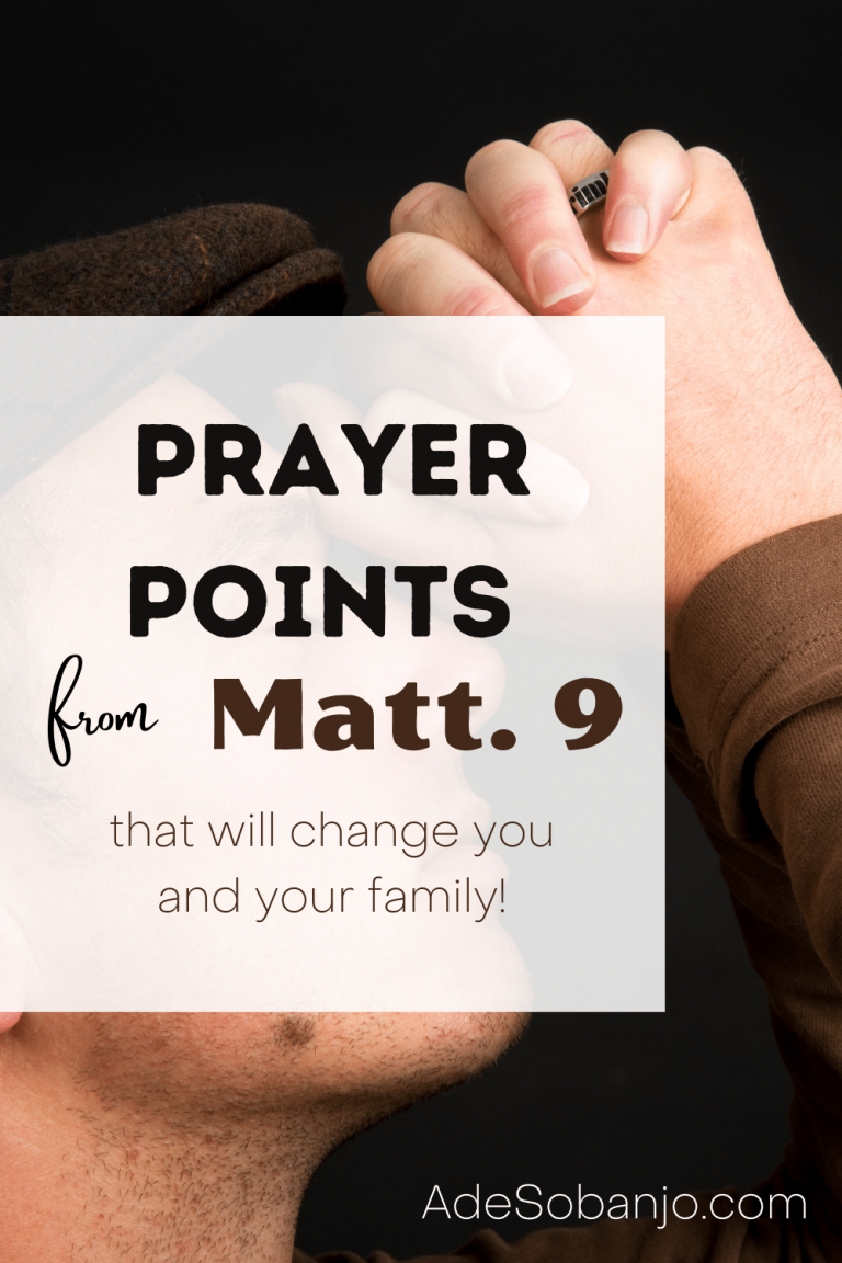 These Prayer points from Matthew 9 will challenge you and transform your family as well. Really helpful!